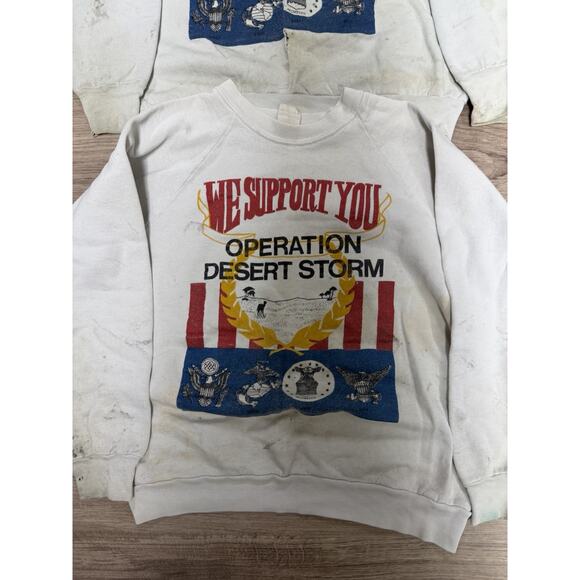 Lot Of 3 Military Iran Desert Storm Thrashed Crewnecks Size Large - Picture 2 of 6